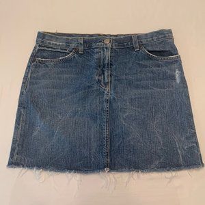 J. Crew Denim Distressed Mini Skirt | Size 4